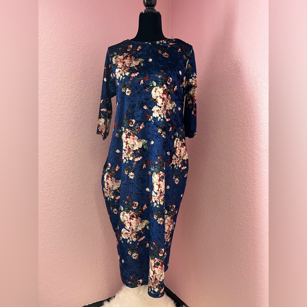 Large velvet w/pockets dress